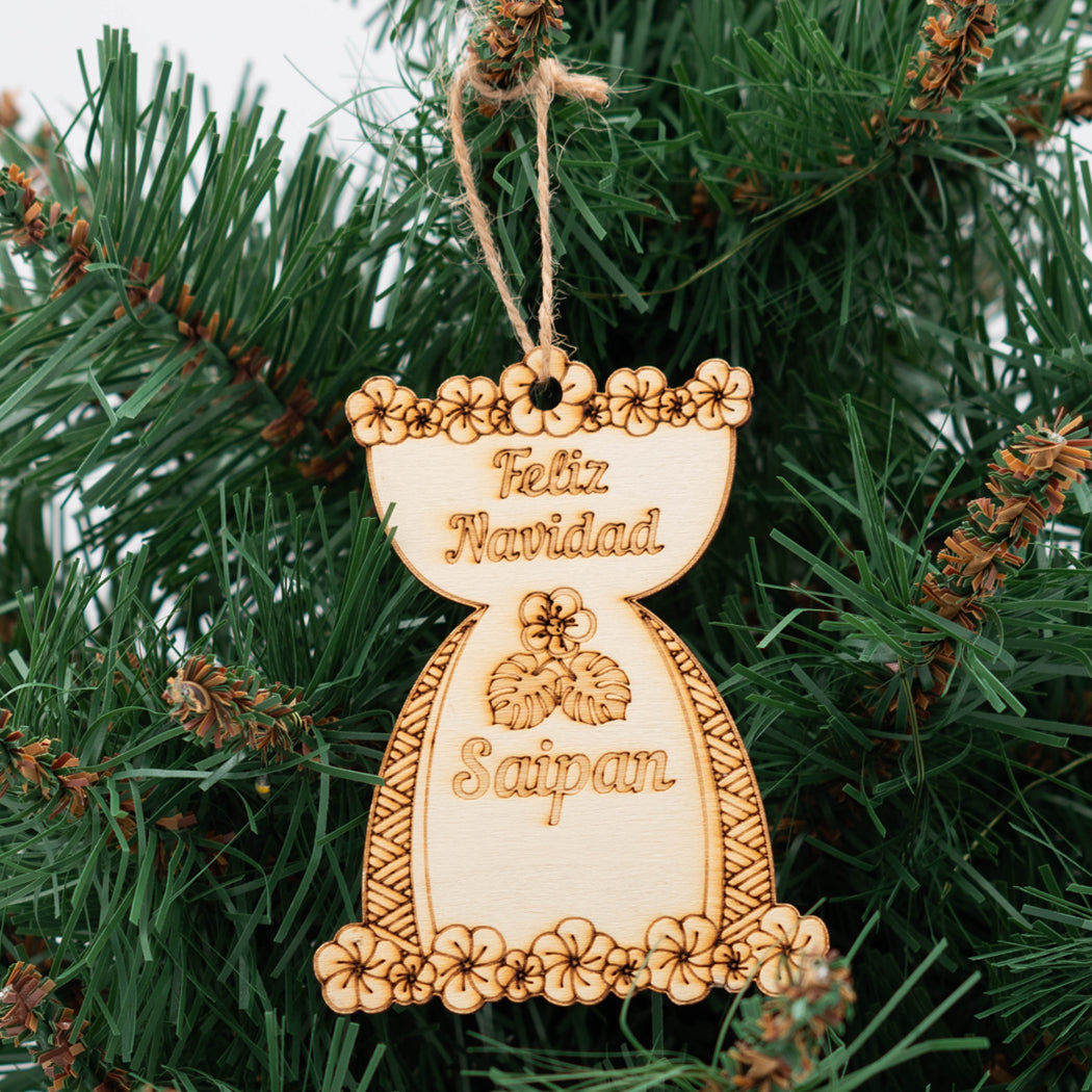 Saipan Feliz Navidad Lemmai Leaves Ornament