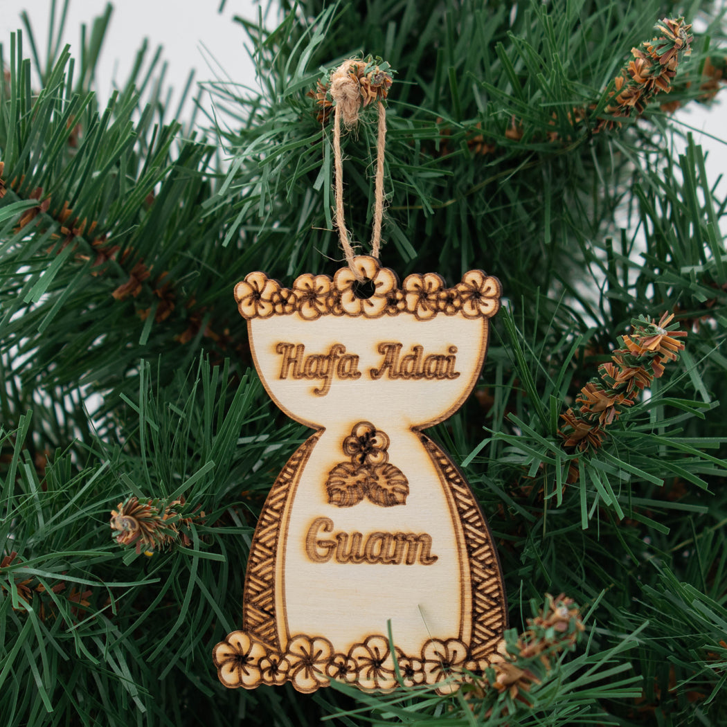 Guam Hafa Adai Lemmai Leaves Ornament