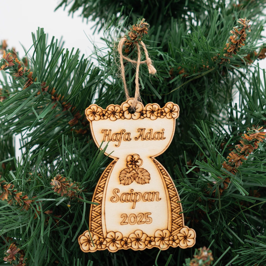 Saipan Hafa Adai Lemmai Leaves 2025 Ornament