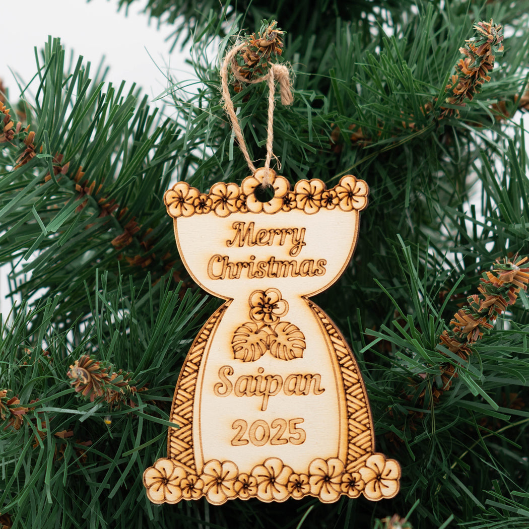 Saipan Merry Christmas Lemmai Leaves 2025 Ornament