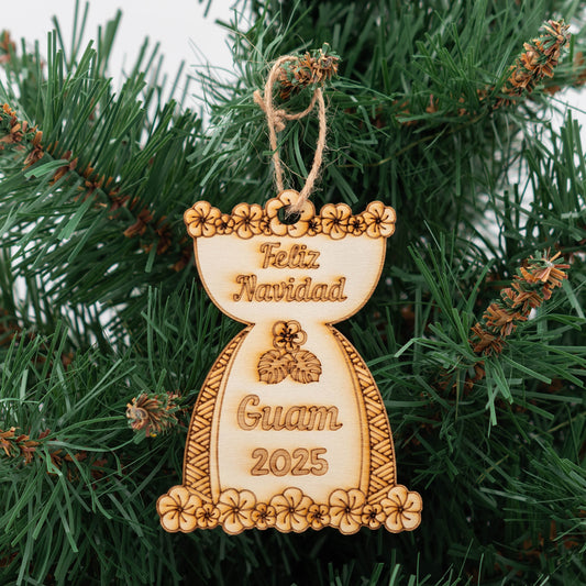 Guam Feliz Navidad Lemmai Leaves 2025 Ornament