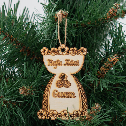Guam Hafa Adai Lemmai Leaves Ornament