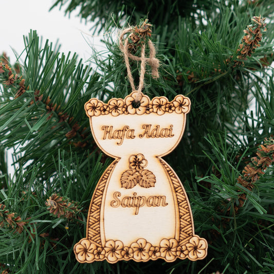 Saipan Hafa Adai Lemmai Leaves Ornament