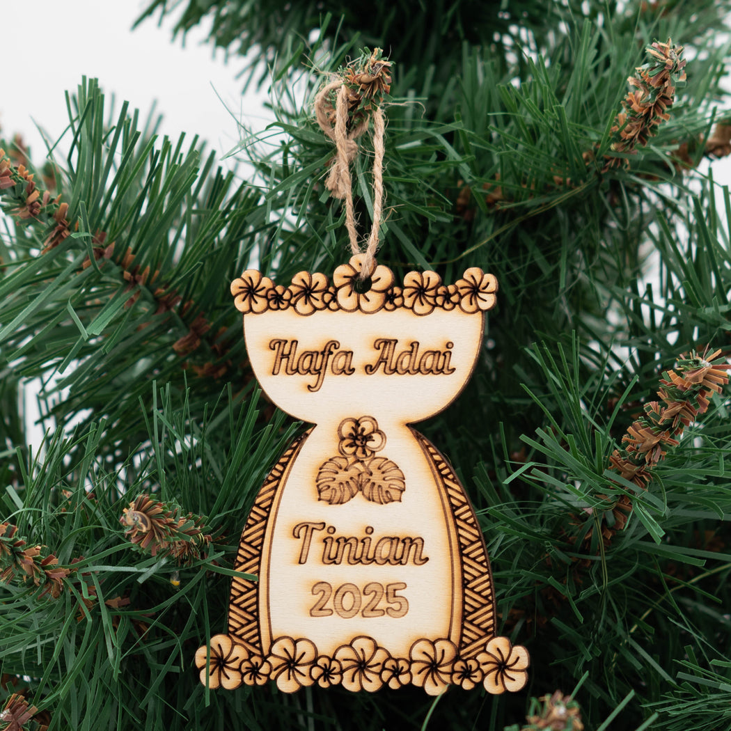 Tinian Hafa Adai Lemmai Leaves 2025 Ornament