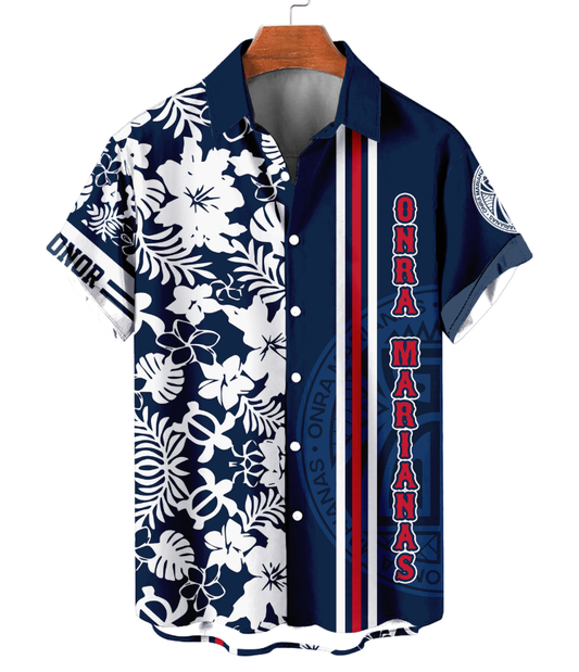 Blue and White ONRA Marianas Dress Shirt - Vertical